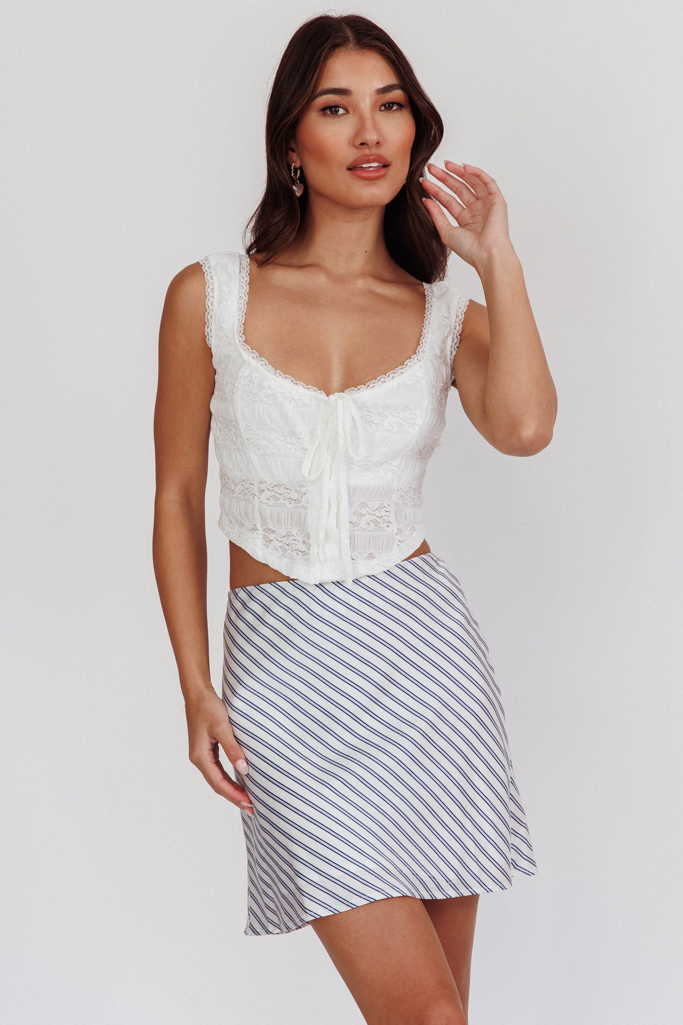 Zora Lace Corset Top White by Selfie Leslie Australia