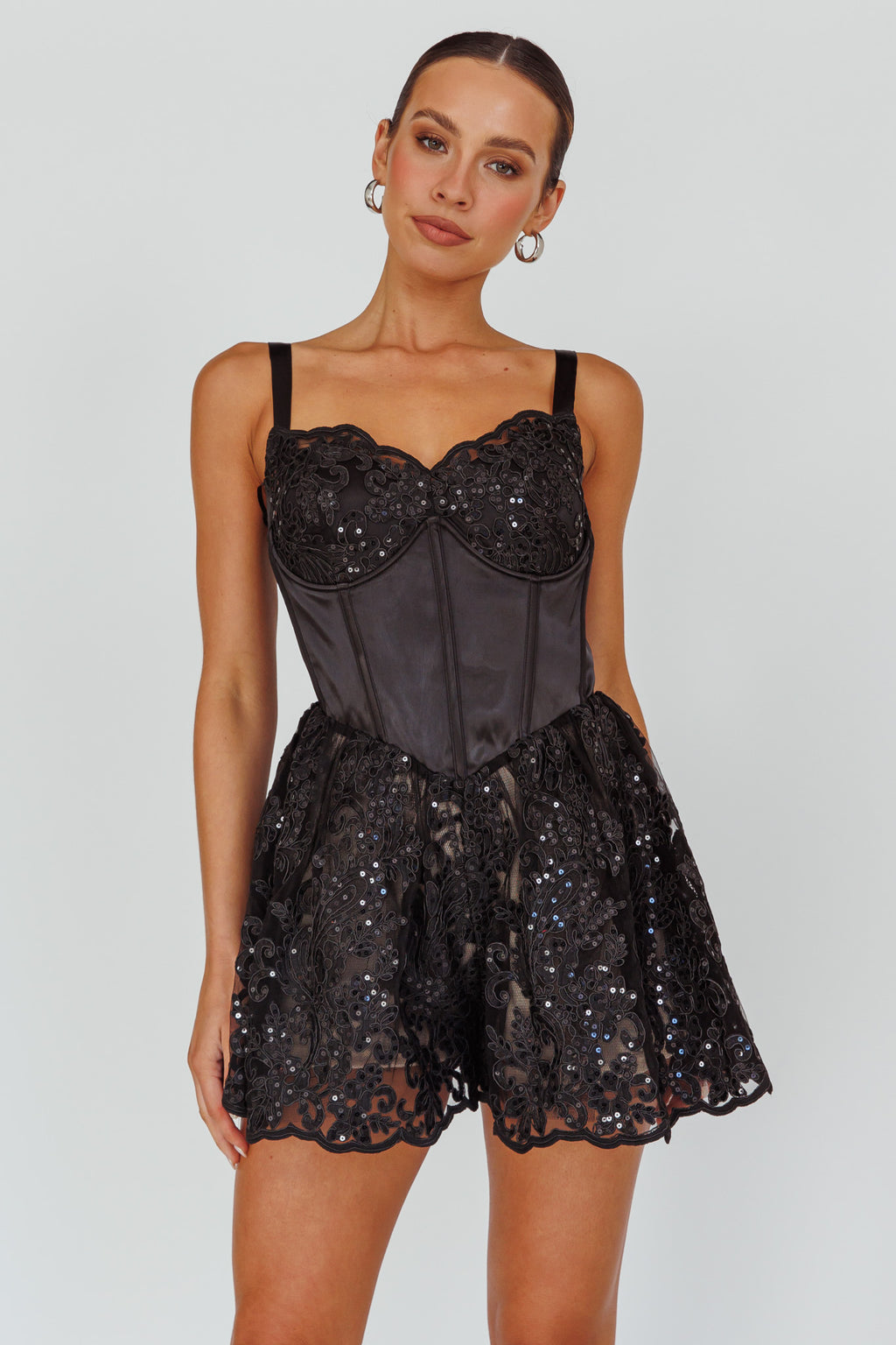 Georgia May Lace Romper Black by Selfie Leslie Australia