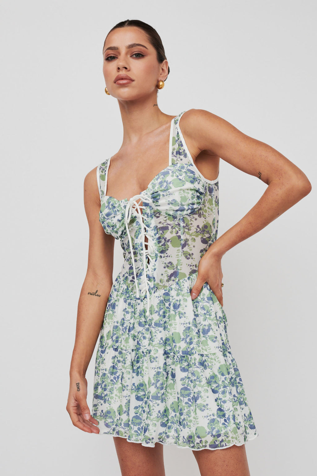 Sweet Nostalgia Laced Bodice Mini Dress Off-White by Selfie Leslie Australia