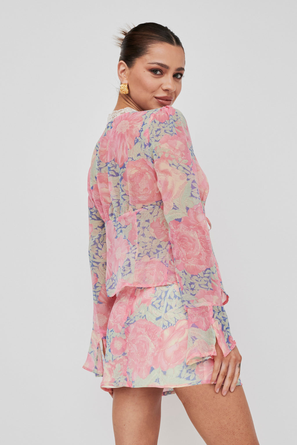 Sincerity Mini Skirt Floral Print Blue by Selfie Leslie Australia