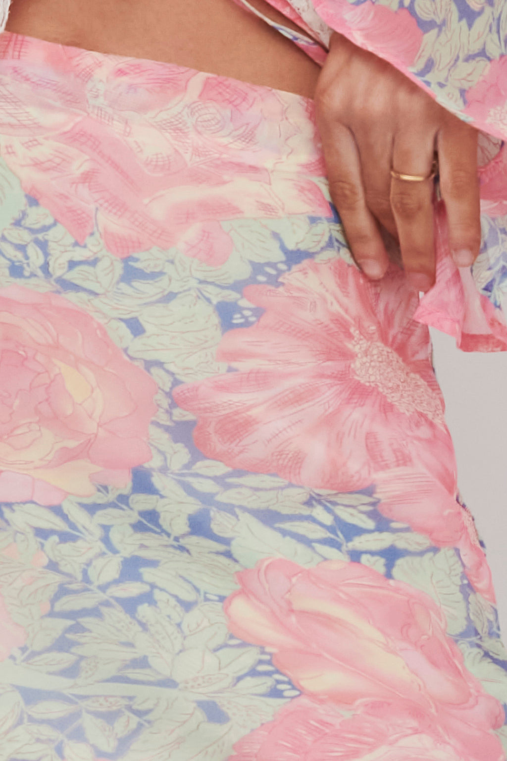 Sincerity Mini Skirt Floral Print Blue by Selfie Leslie Australia