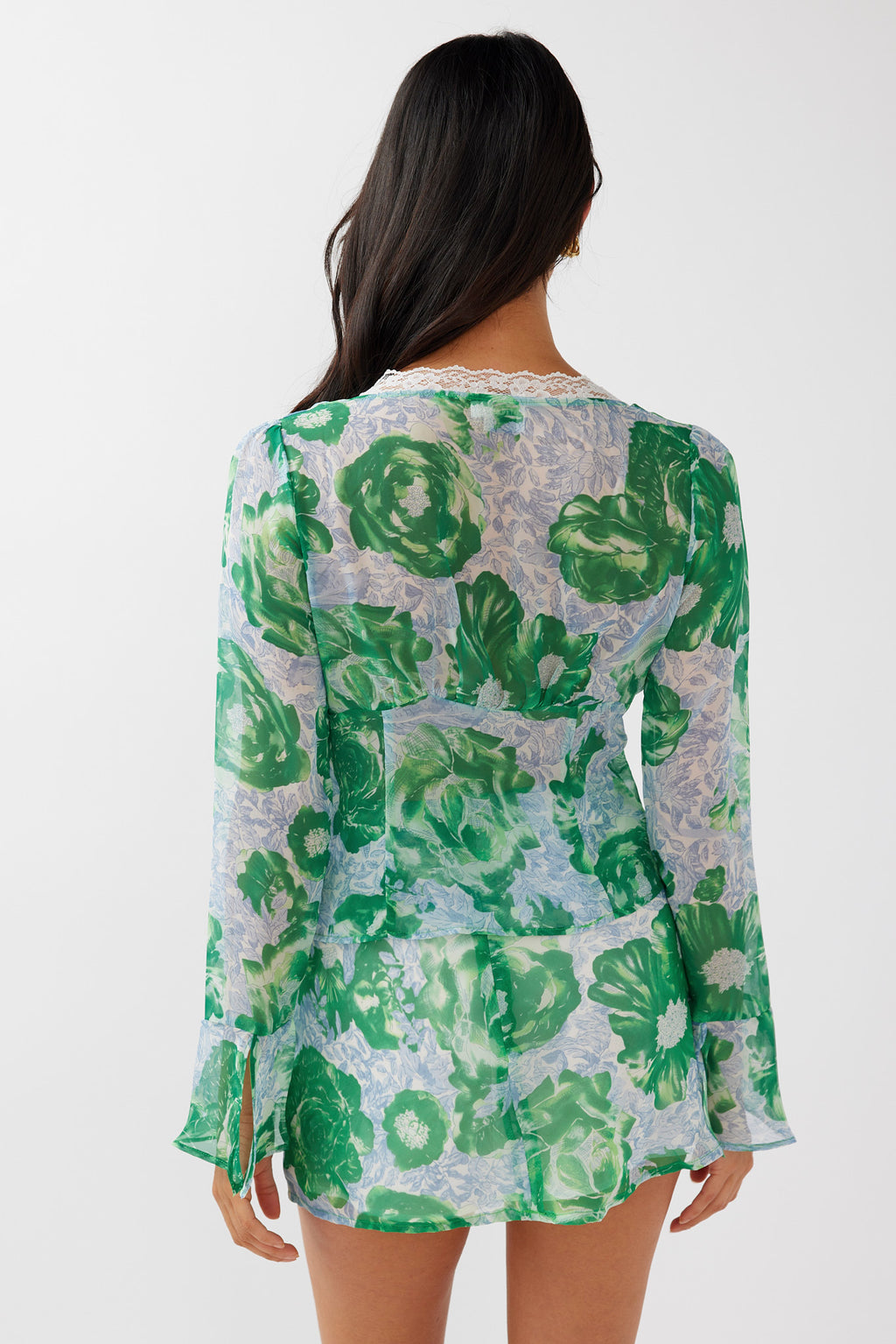 Sincerity Mini Skirt Floral Print Green by Selfie Leslie Australia