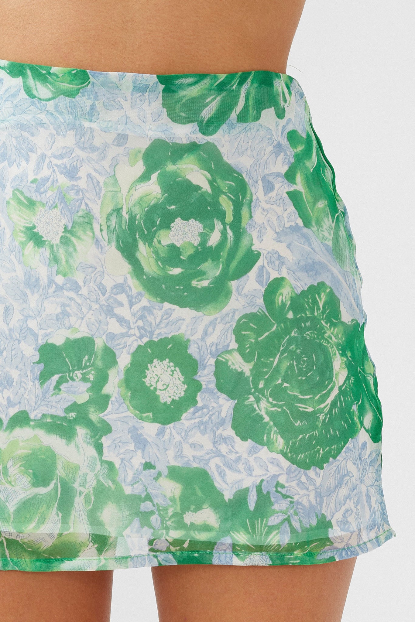 Sincerity Mini Skirt Floral Print Green by Selfie Leslie Australia
