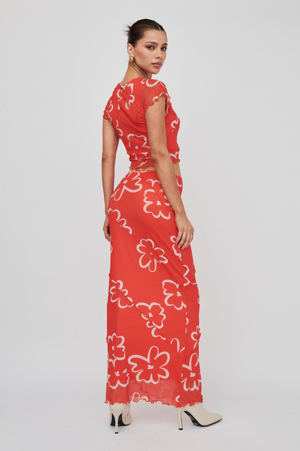 Gold Rush Maxi Skirt Print Orange by Selfie Leslie Australia