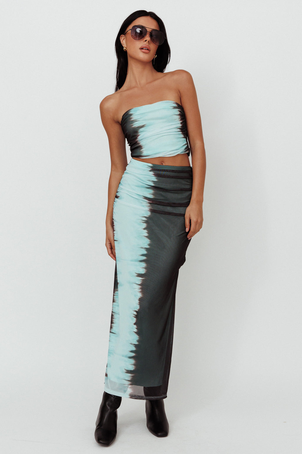 Jolyn Mesh Midi Skirt Charcoal by Selfie Leslie Australia