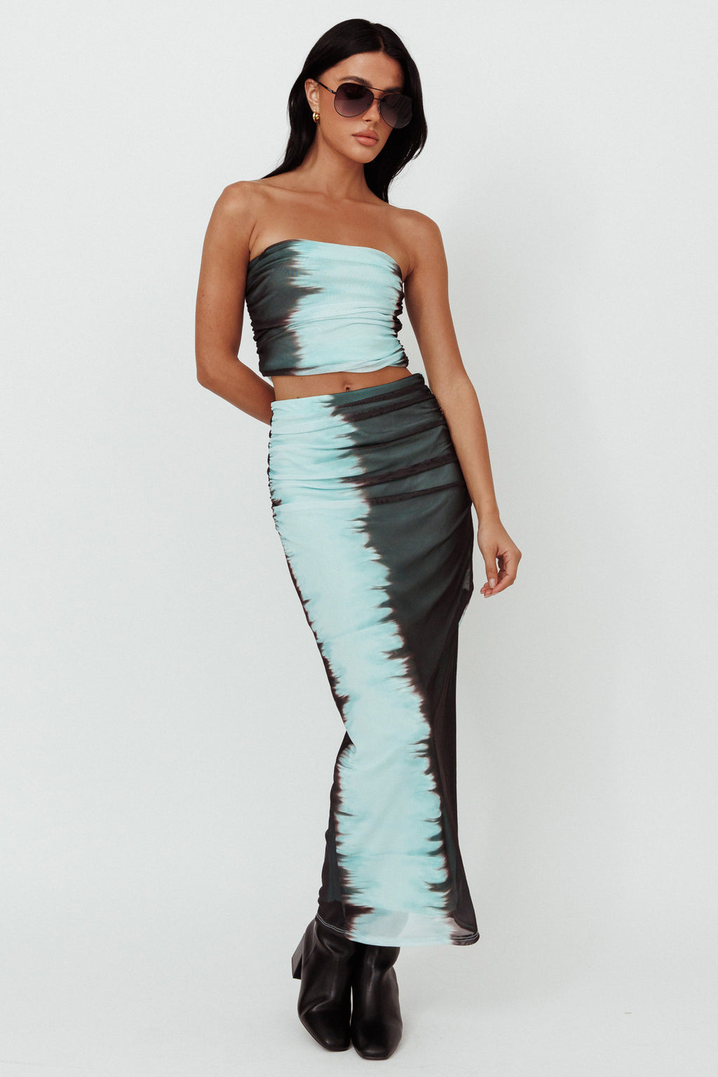 Jolyn Mesh Midi Skirt Charcoal by Selfie Leslie Australia
