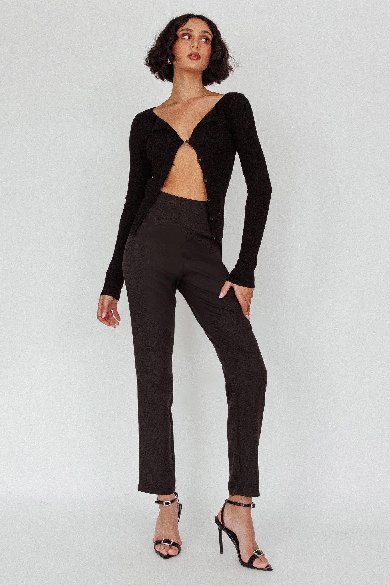 Moonlight Tango High Waist Pants Black by Selfie Leslie Australia