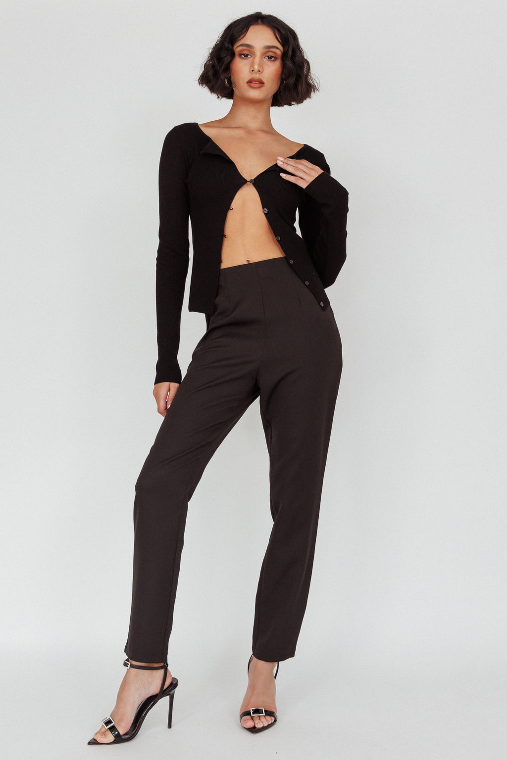 Moonlight Tango High Waist Pants Black by Selfie Leslie Australia