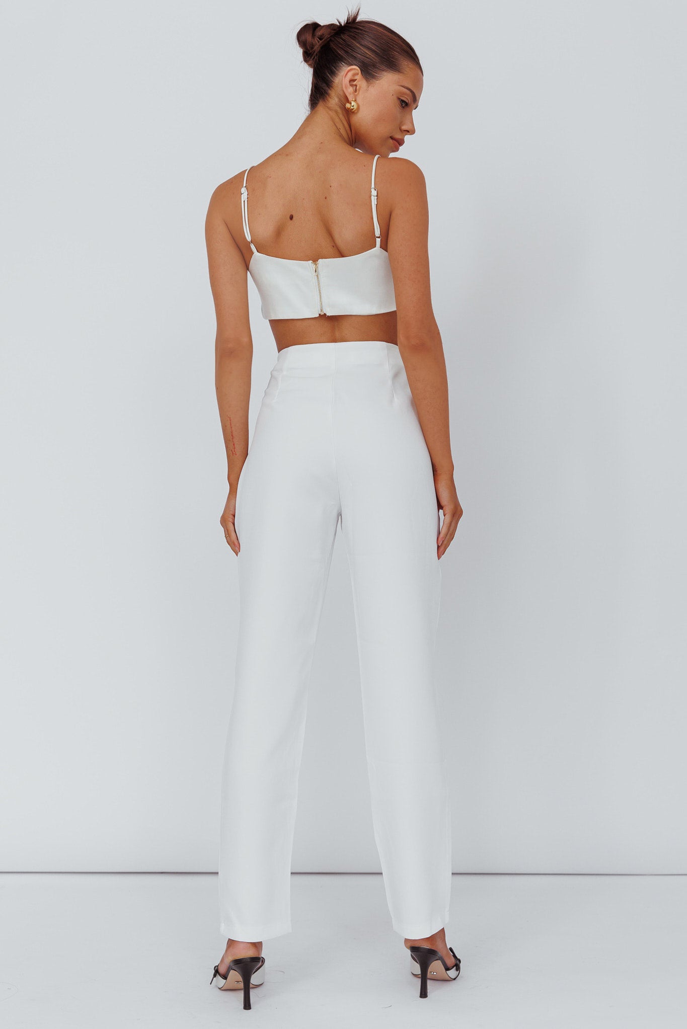 Moonlight Tango High Waist Pants White by Selfie Leslie Australia