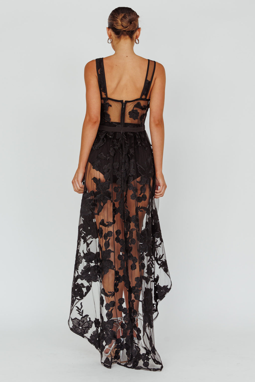 Moonlight Tango High-Low Mesh Top Black by Selfie Leslie Australia