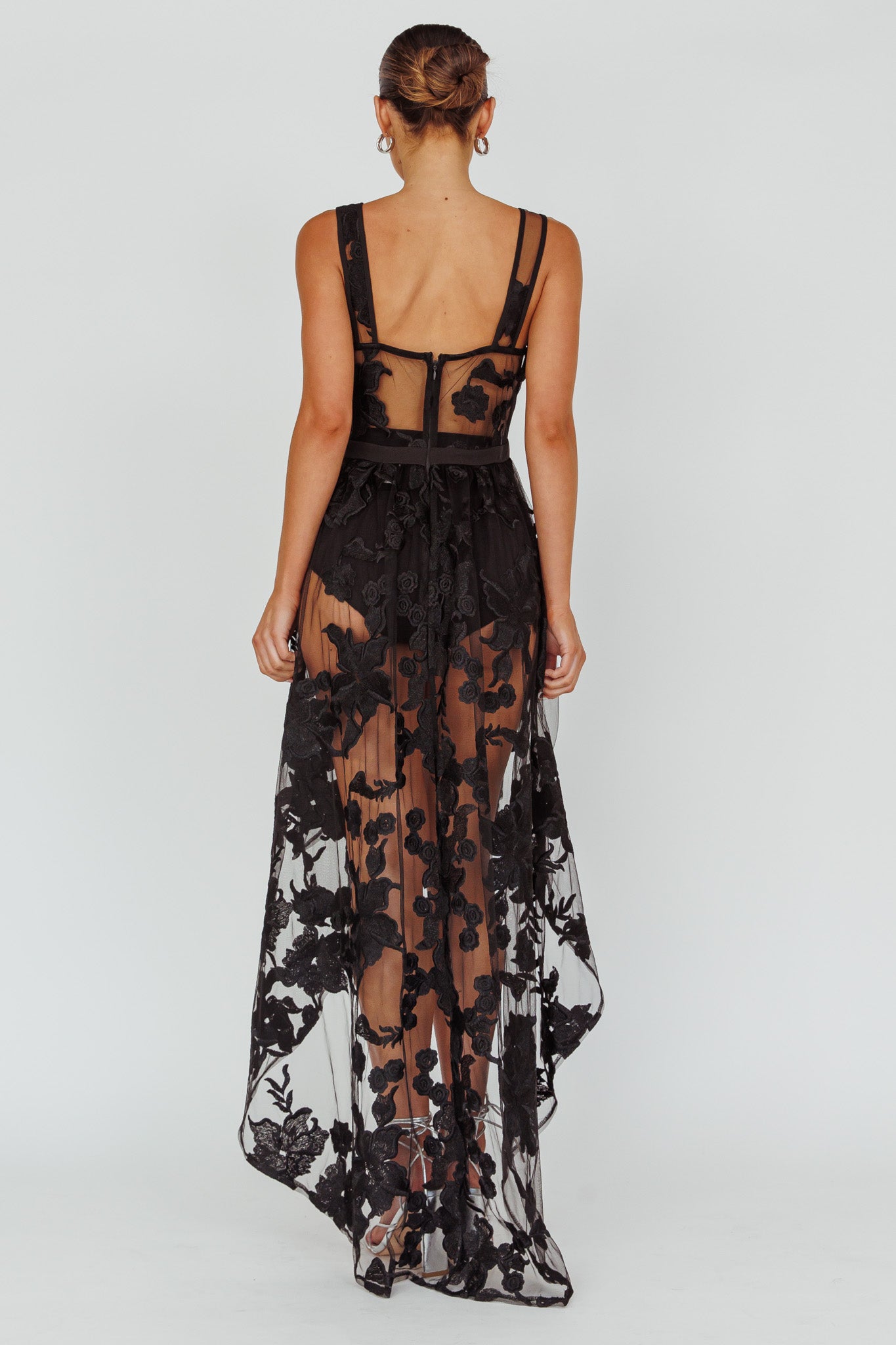 Moonlight Tango High-Low Mesh Top Black by Selfie Leslie Australia