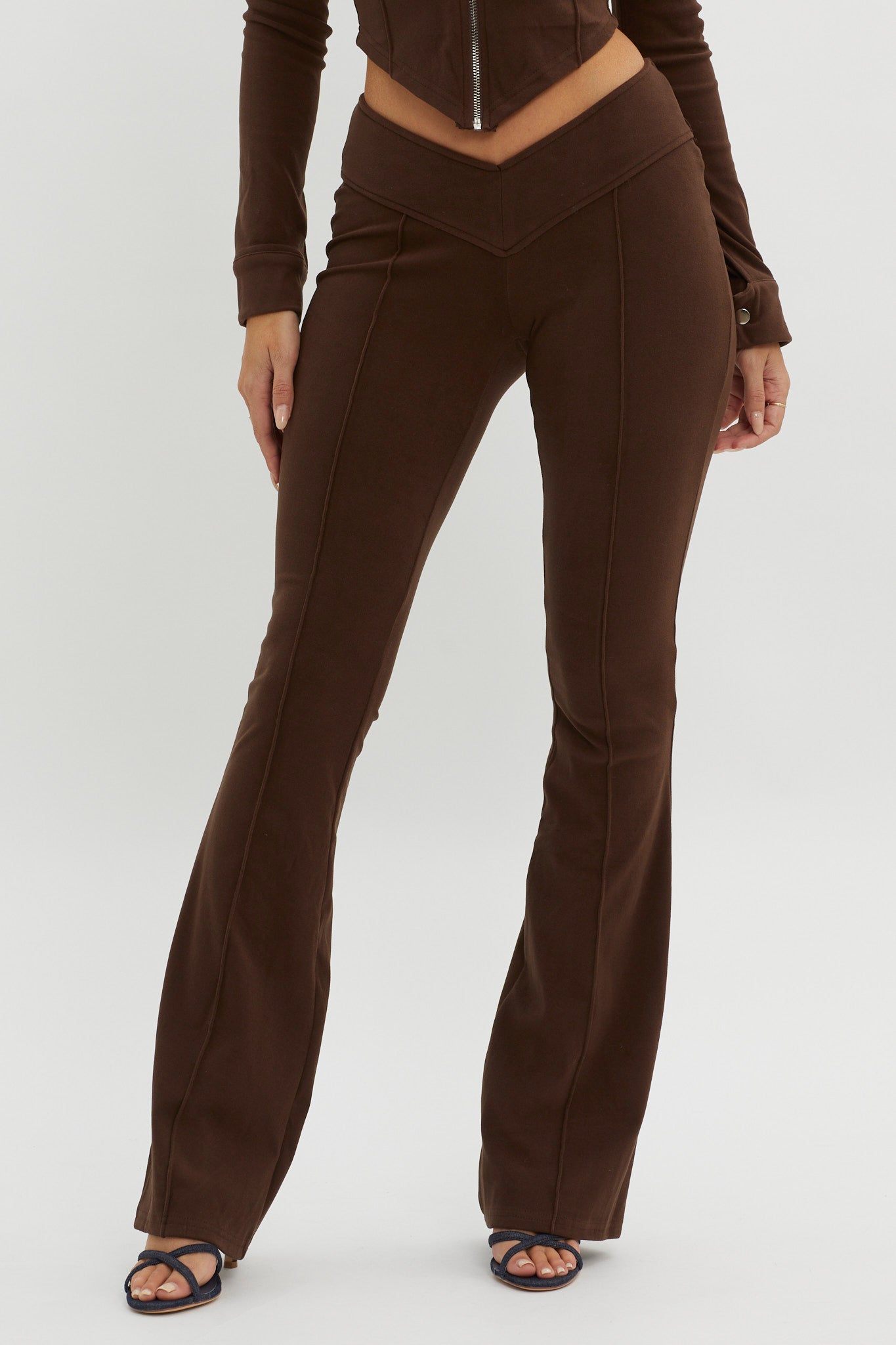 Better Not V-Waist Pants Chocolate by Selfie Leslie Australia