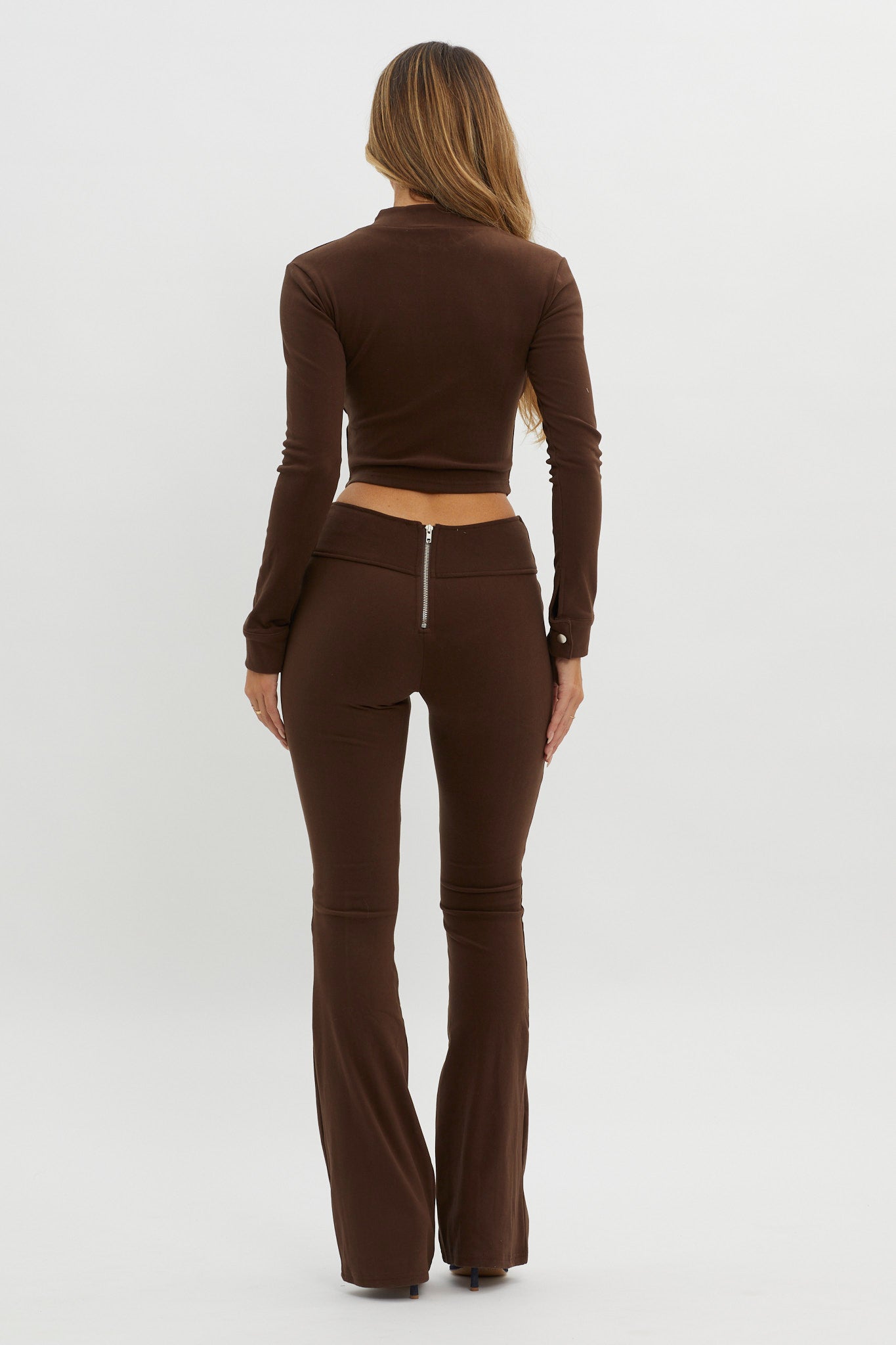 Better Not V-Waist Pants Chocolate by Selfie Leslie Australia