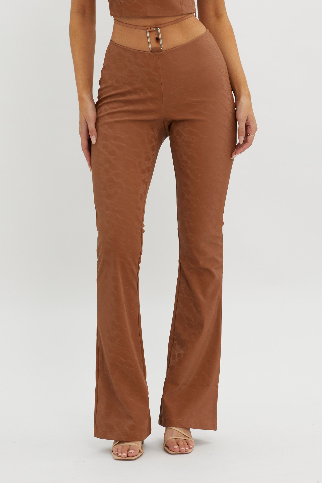She's A Gemini Faux Leather Pants Mud by Selfie Leslie Australia