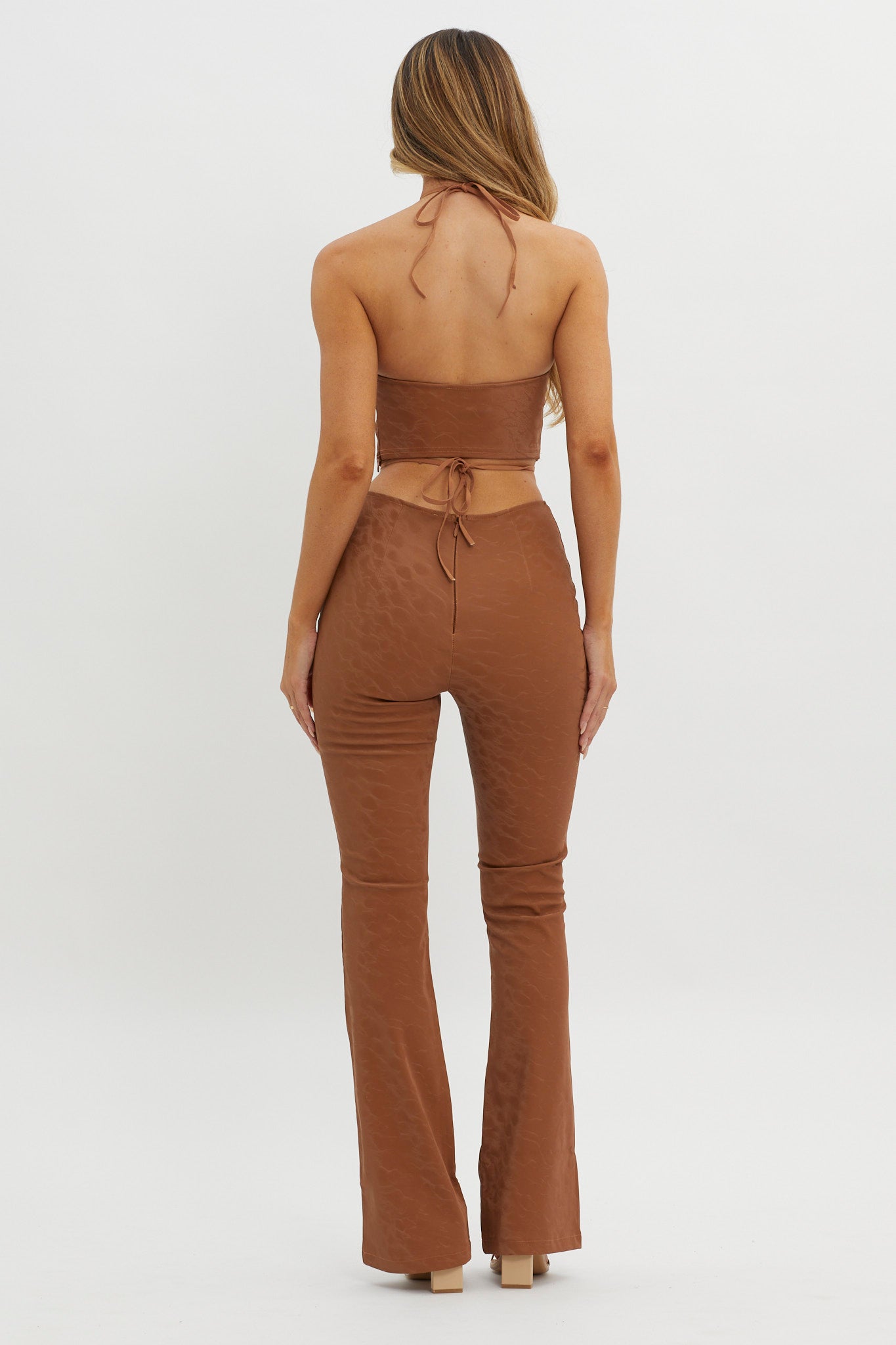 She's A Gemini Faux Leather Pants Mud by Selfie Leslie Australia