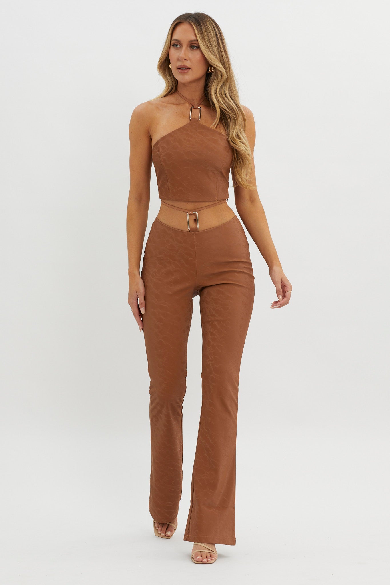 She's A Gemini Faux Leather Pants Mud by Selfie Leslie Australia