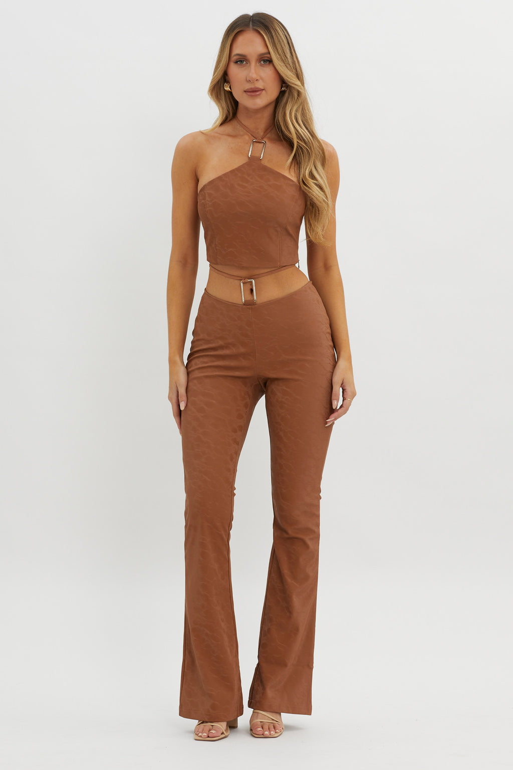 She's A Gemini Halter Crop Top Mud by Selfie Leslie Australia