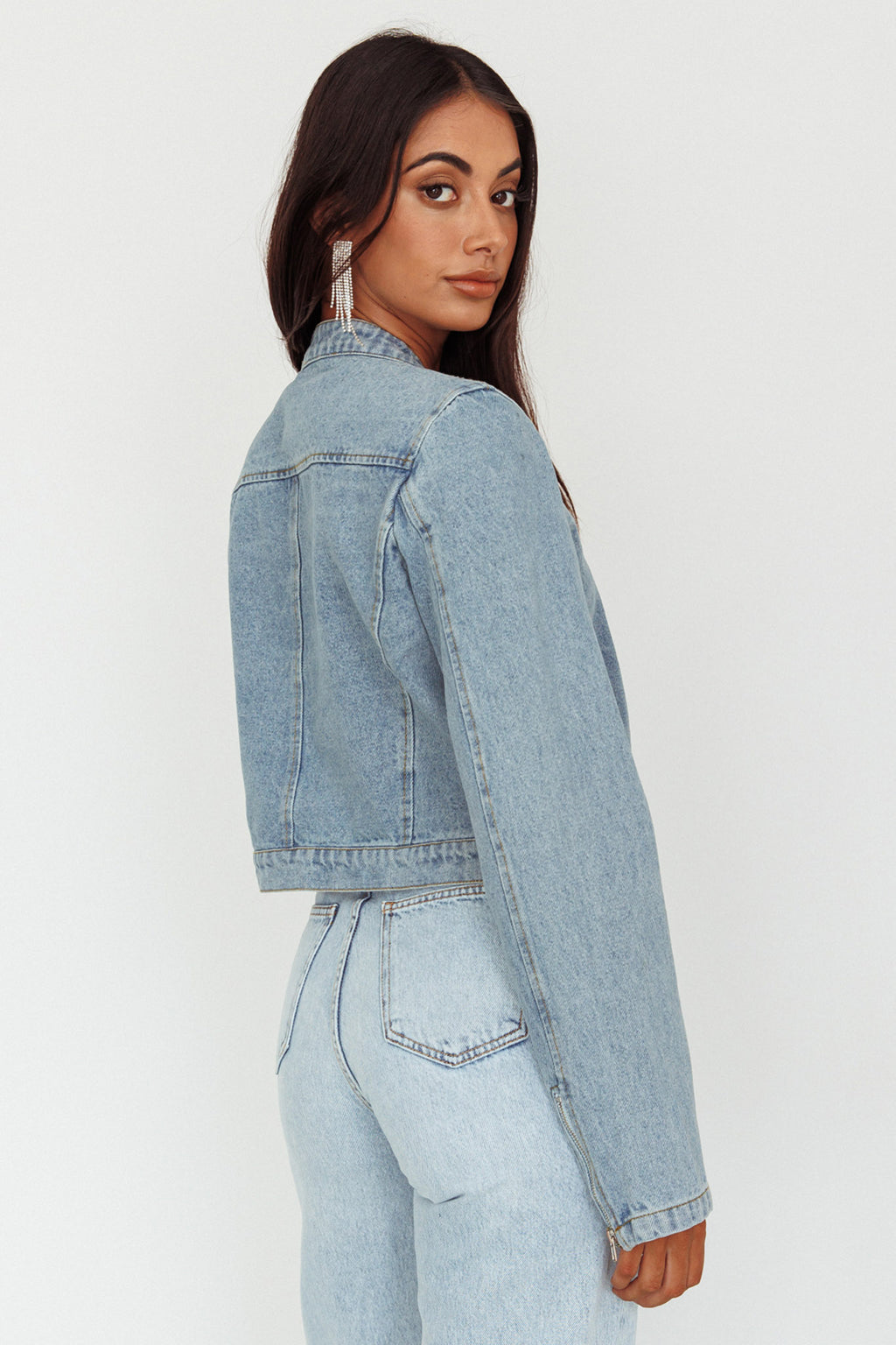 Girona Zipper Jacket Light Denim by Selfie Leslie Australia