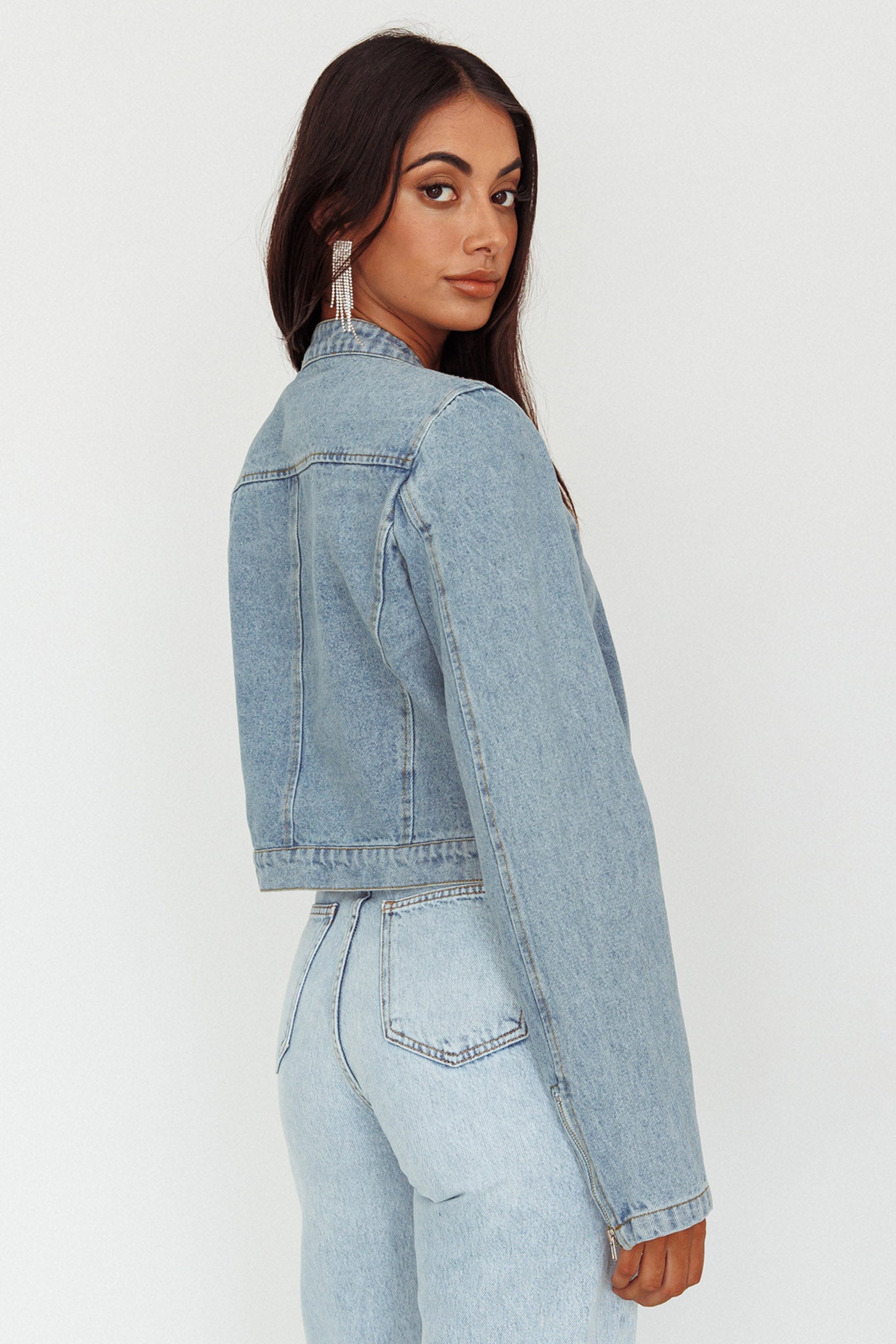 Girona Zipper Jacket Light Denim by Selfie Leslie Australia