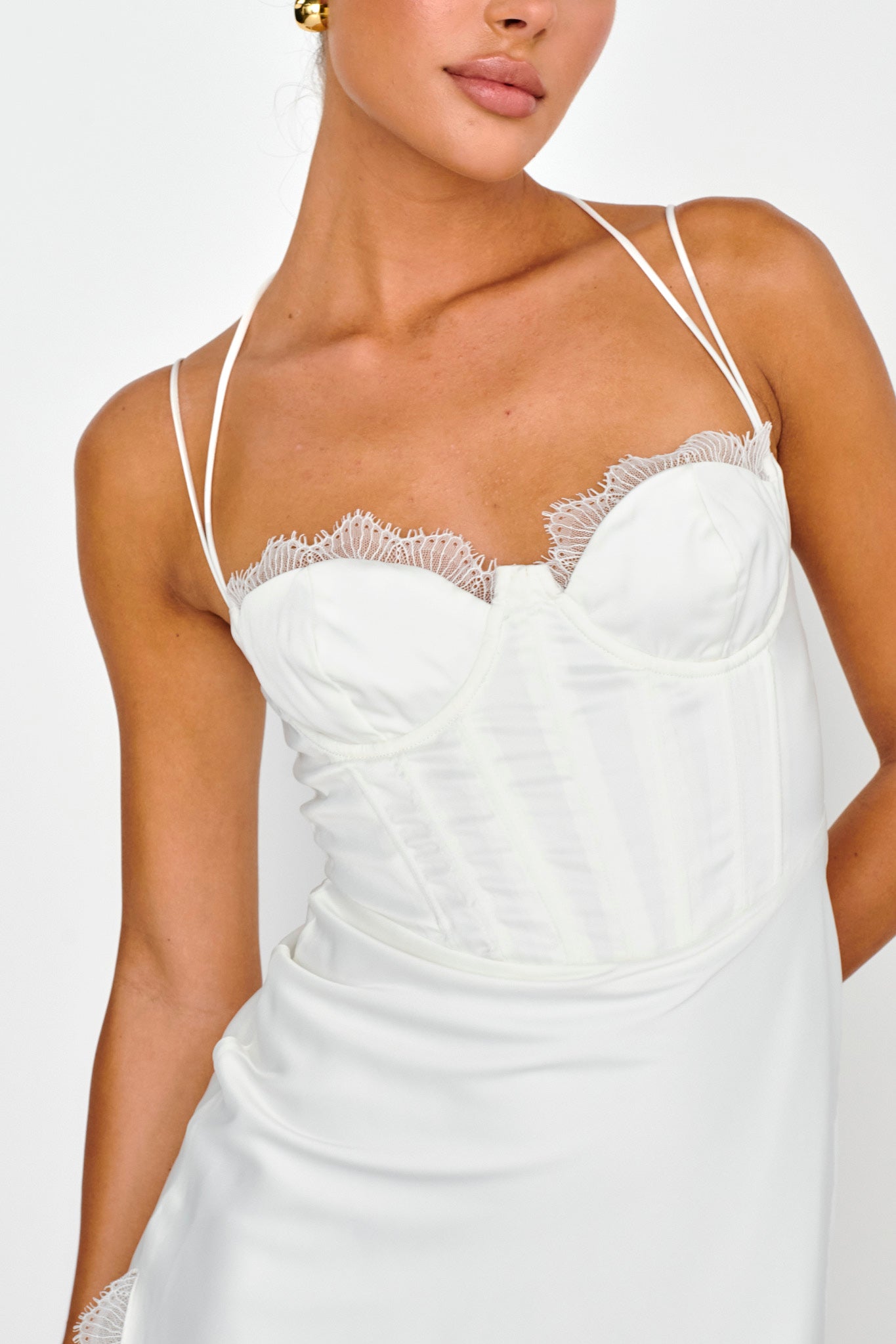 Wishing On A Star Bustier Mini Dress White by Selfie Leslie Australia