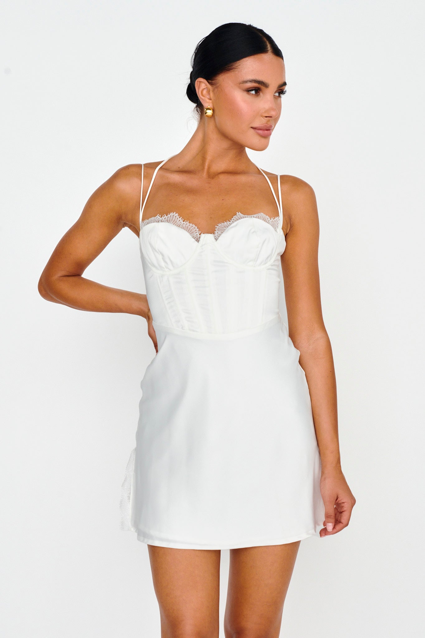 Wishing On A Star Bustier Mini Dress White by Selfie Leslie Australia