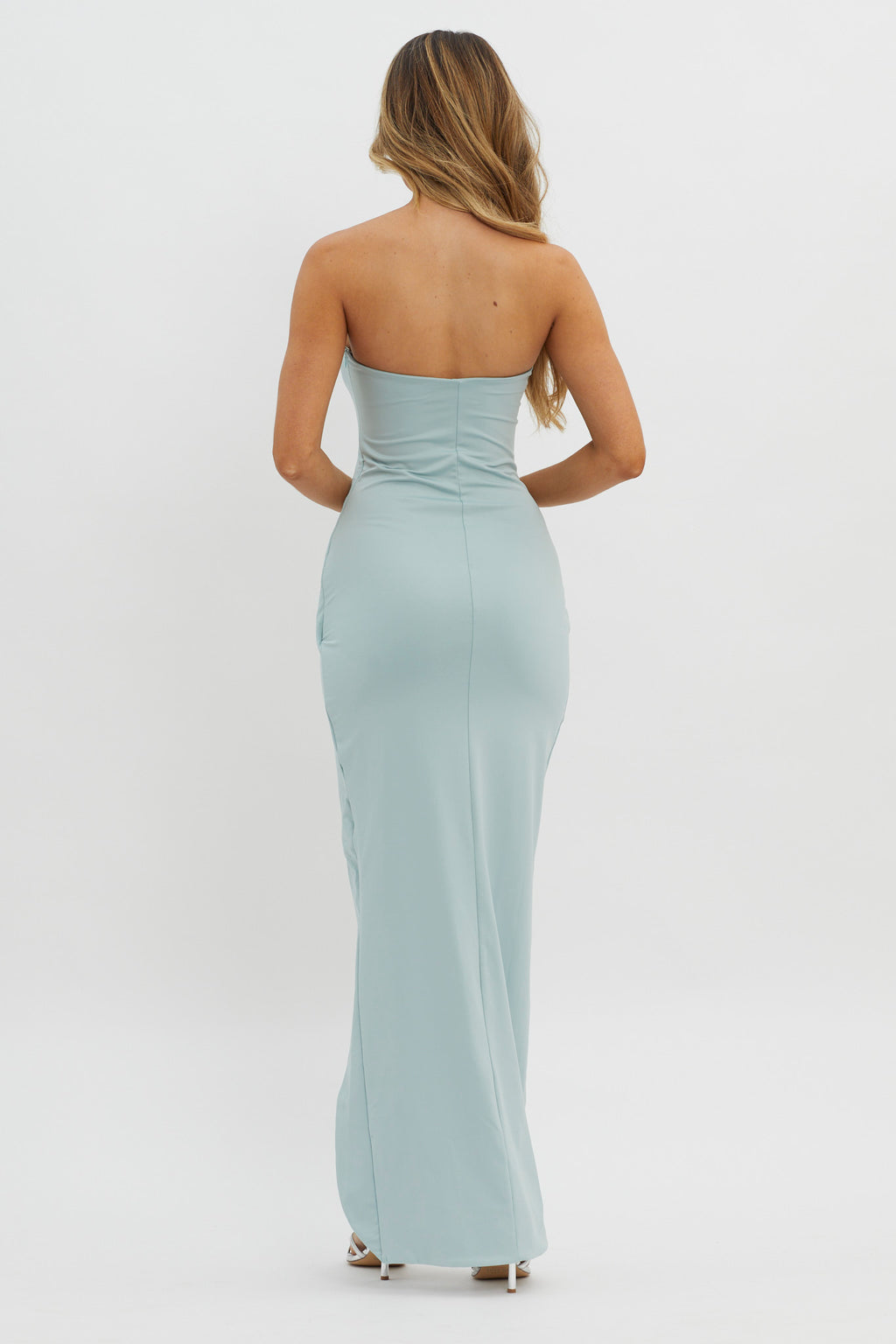 Evette Strapless Split Maxi Dress Sage by Selfie Leslie Australia