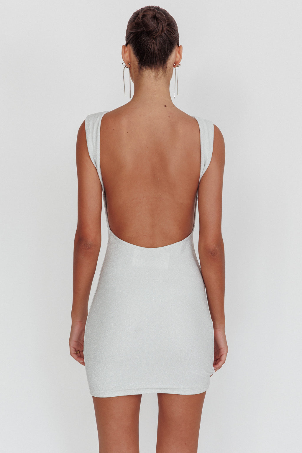 Ayda Backless Mini Dress Silver by Selfie Leslie Australia