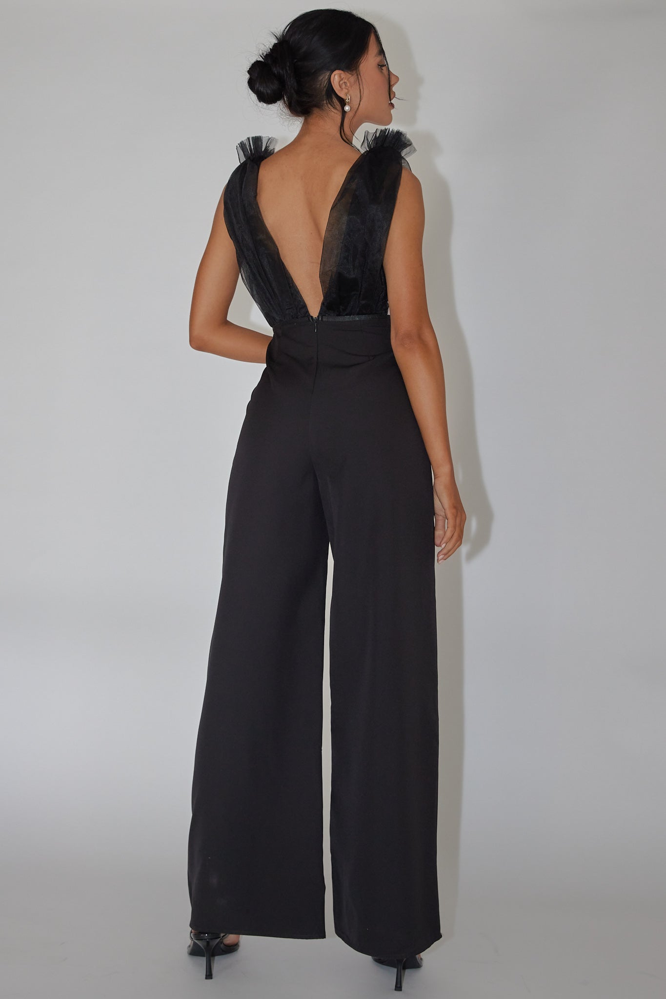 Lovinia Mesh Bodice Jumpsuit Black by Selfie Leslie Australia