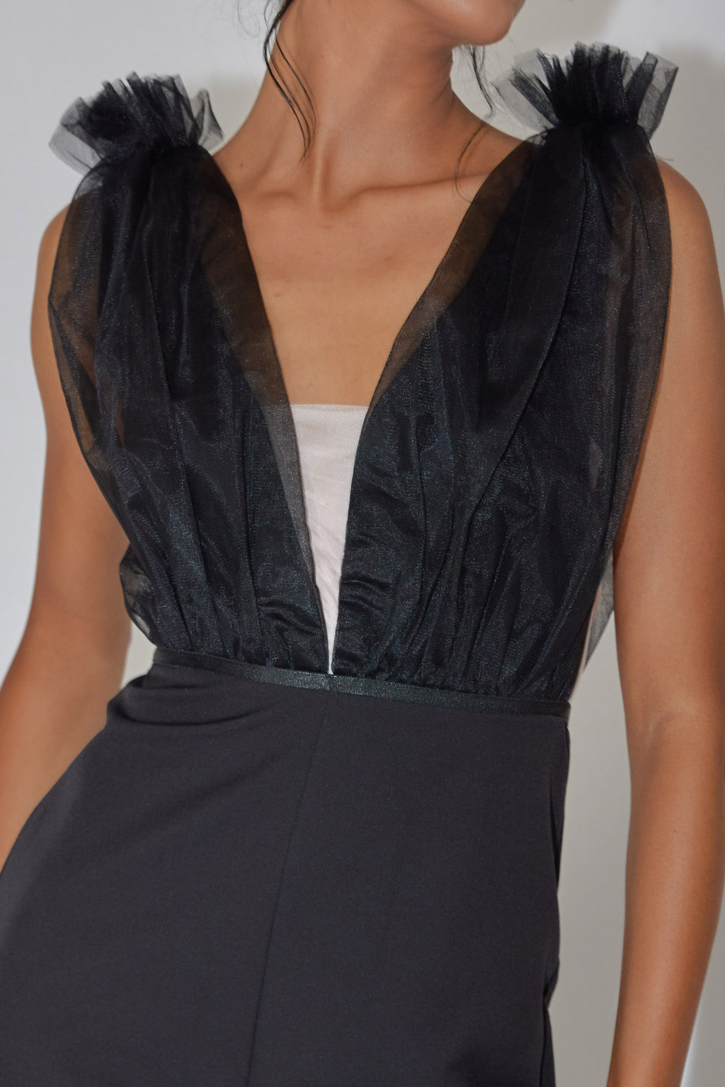 Lovinia Mesh Bodice Jumpsuit Black by Selfie Leslie Australia