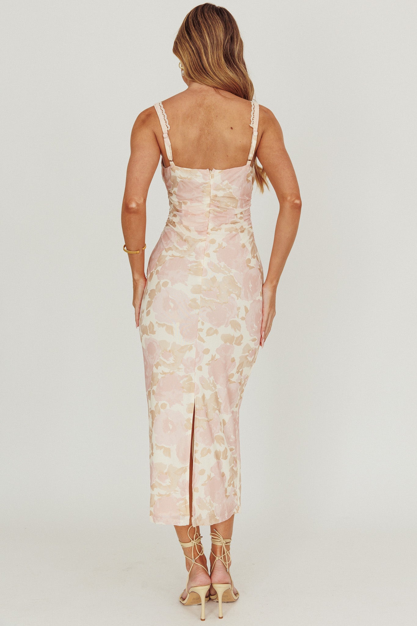 Persia Bodycon Midi Dress Pink Multi by Selfie Leslie Australia