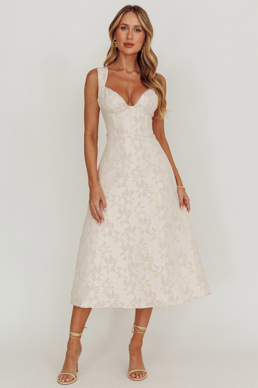 Dream Dust Lace Up Back A-Line Midi Dress by Selfie Leslie Australia