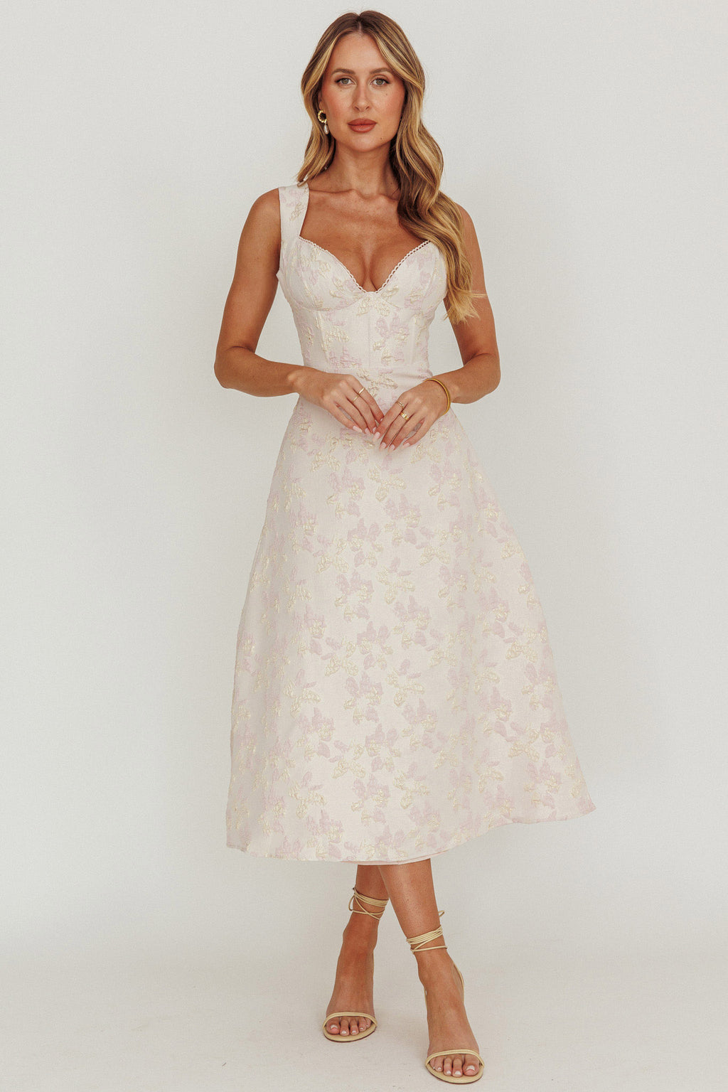 Dream Dust Lace Up Back A-Line Midi Dress by Selfie Leslie Australia
