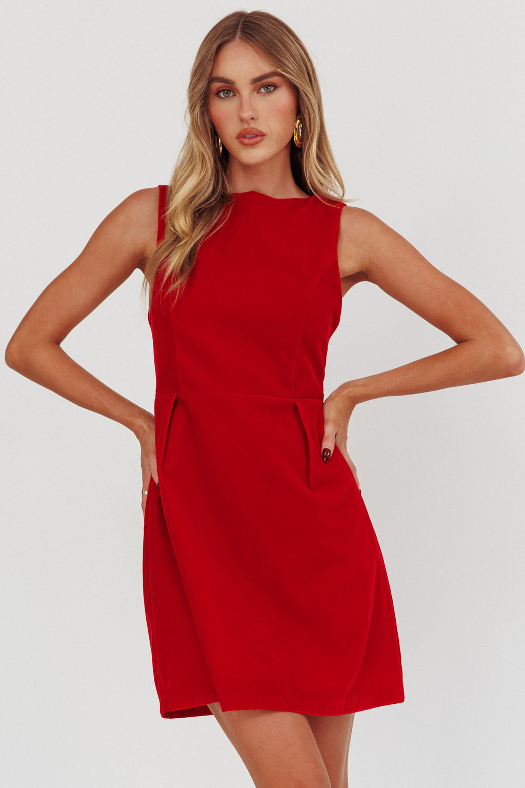 Unrequited Bow Back Mini Dress Red/Pink by Selfie Leslie Australia