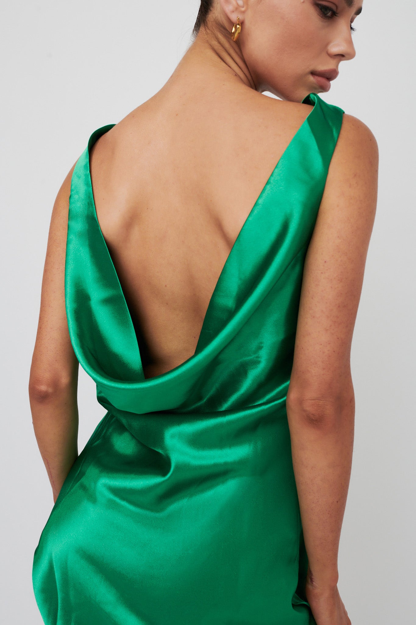 Casablanca Night Cowl Mini Dress Green by Selfie Leslie Australia