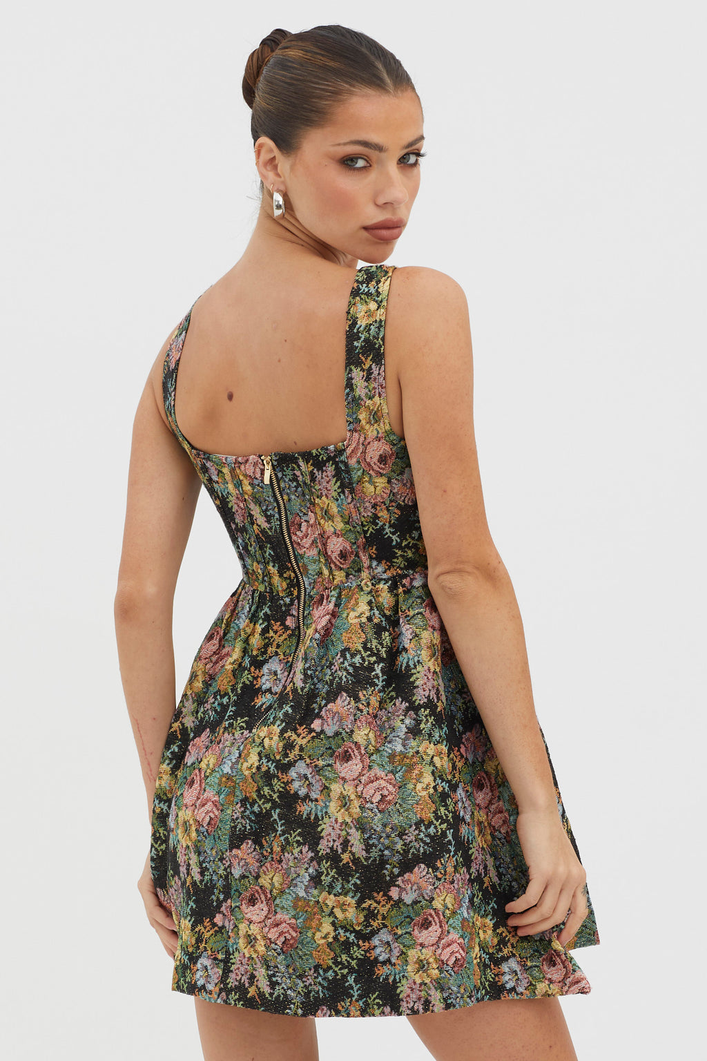 Strong Feelings A-Line Floral Embroidery Dress Black by Selfie Leslie Australia