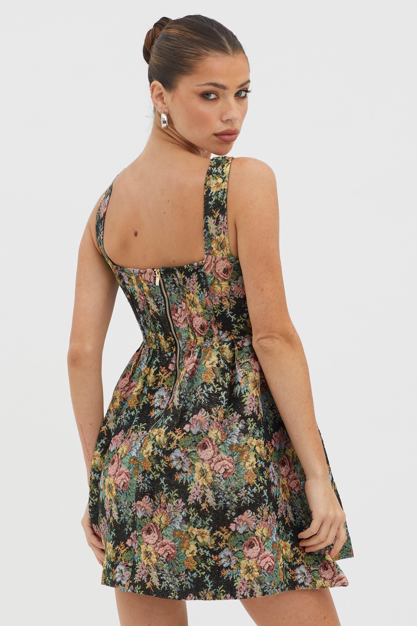 Strong Feelings A-Line Floral Embroidery Dress Black by Selfie Leslie Australia