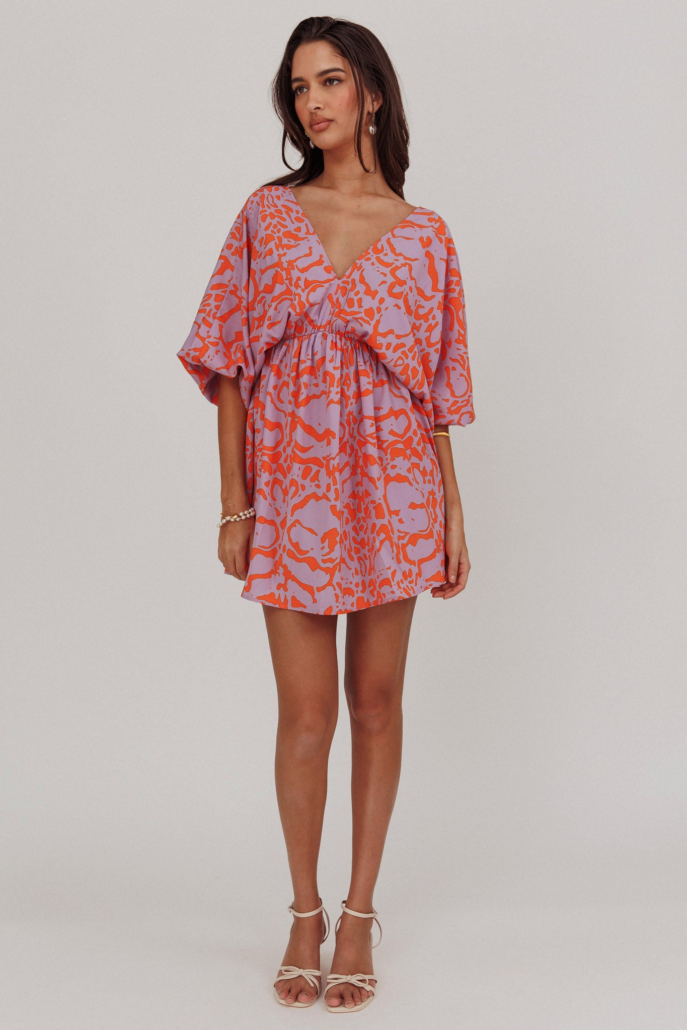 Sugar Coat Print Puff Sleeves Mini Dress Lavender by Selfie Leslie Australia