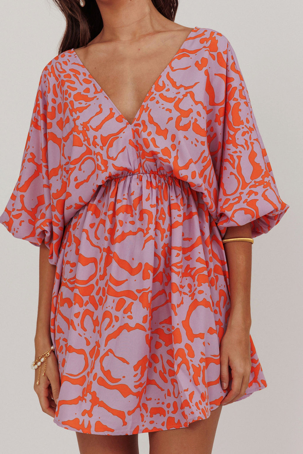 Sugar Coat Print Puff Sleeves Mini Dress Lavender by Selfie Leslie Australia