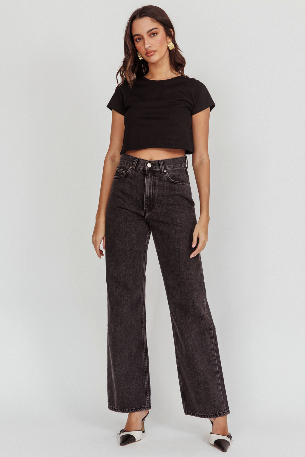 DR DENIM Echo Straight Jeans Retro Black by Selfie Leslie Australia