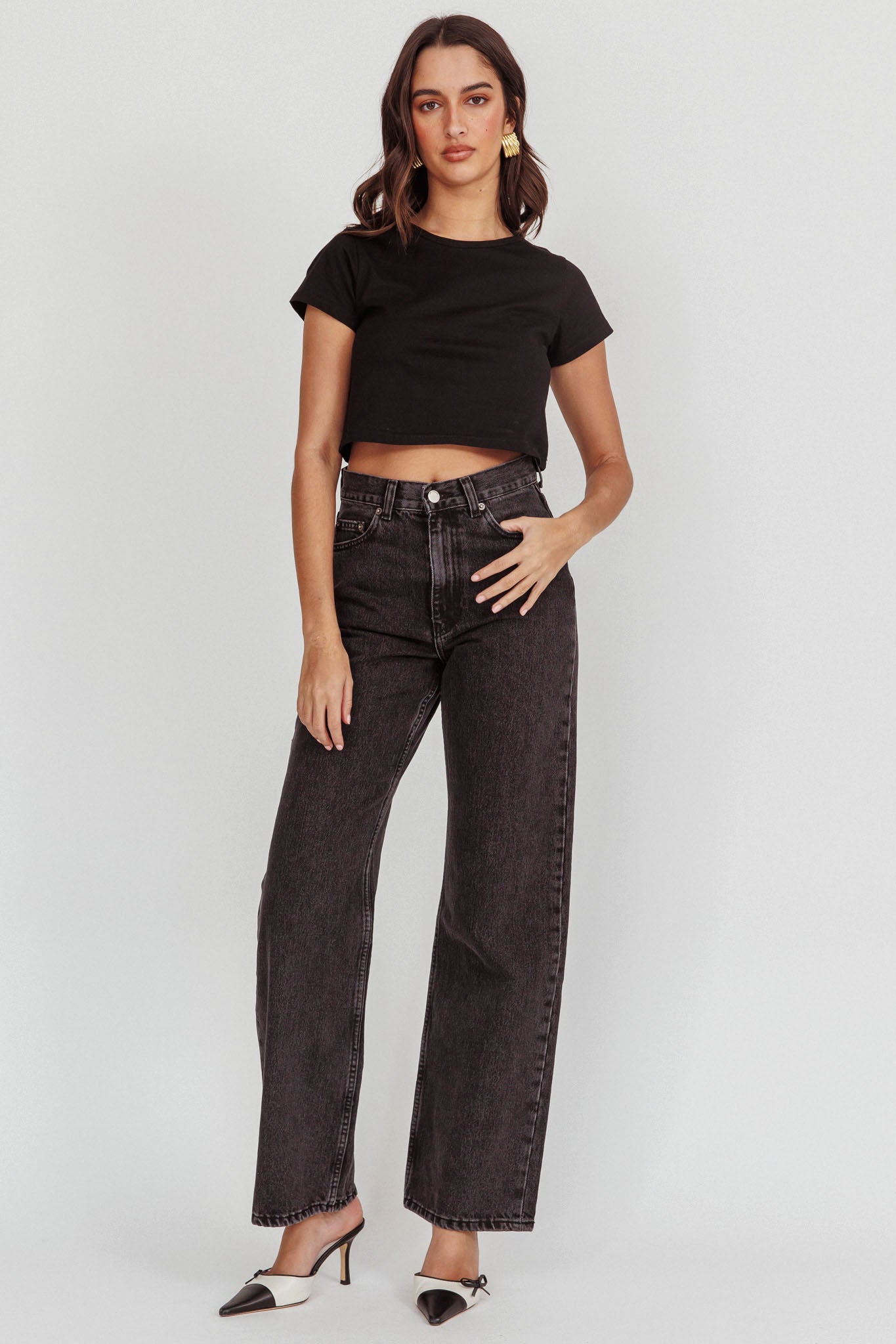 DR DENIM Echo Straight Jeans Retro Black by Selfie Leslie Australia