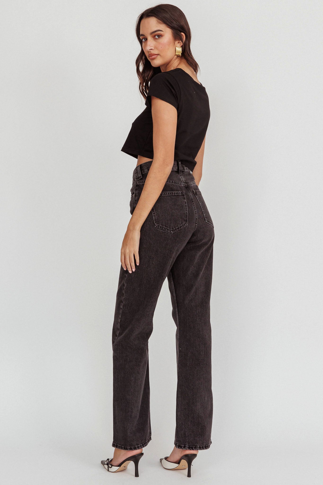DR DENIM Echo Straight Jeans Retro Black by Selfie Leslie Australia