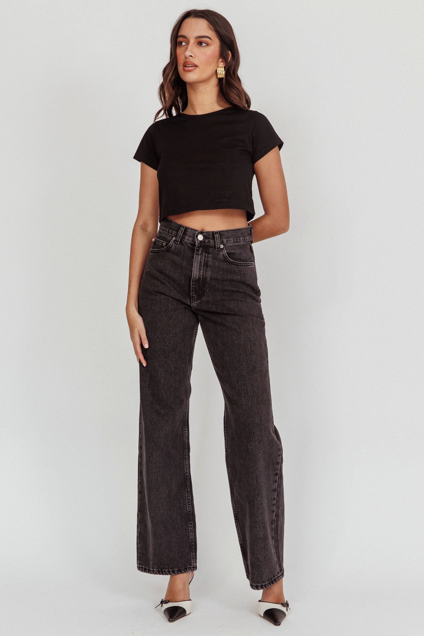 DR DENIM Echo Straight Jeans Retro Black by Selfie Leslie Australia