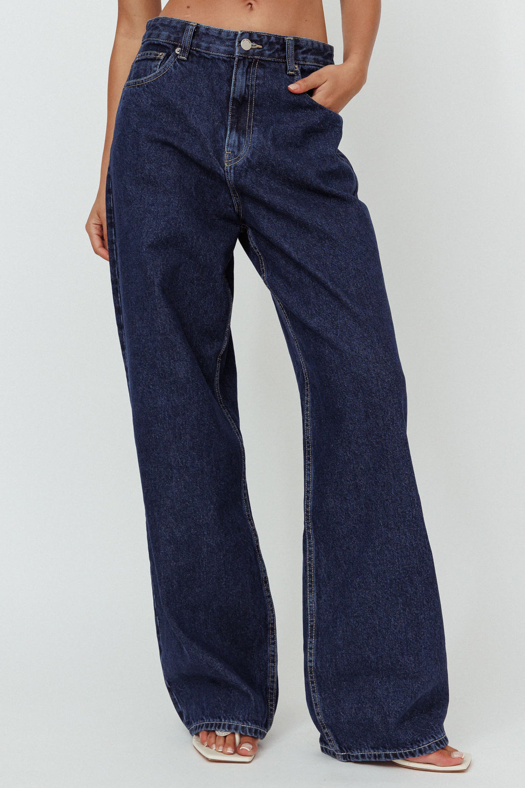 Dr Denim Donna Baggy Jeans Pebble Dark Retro by Selfie Leslie Australia