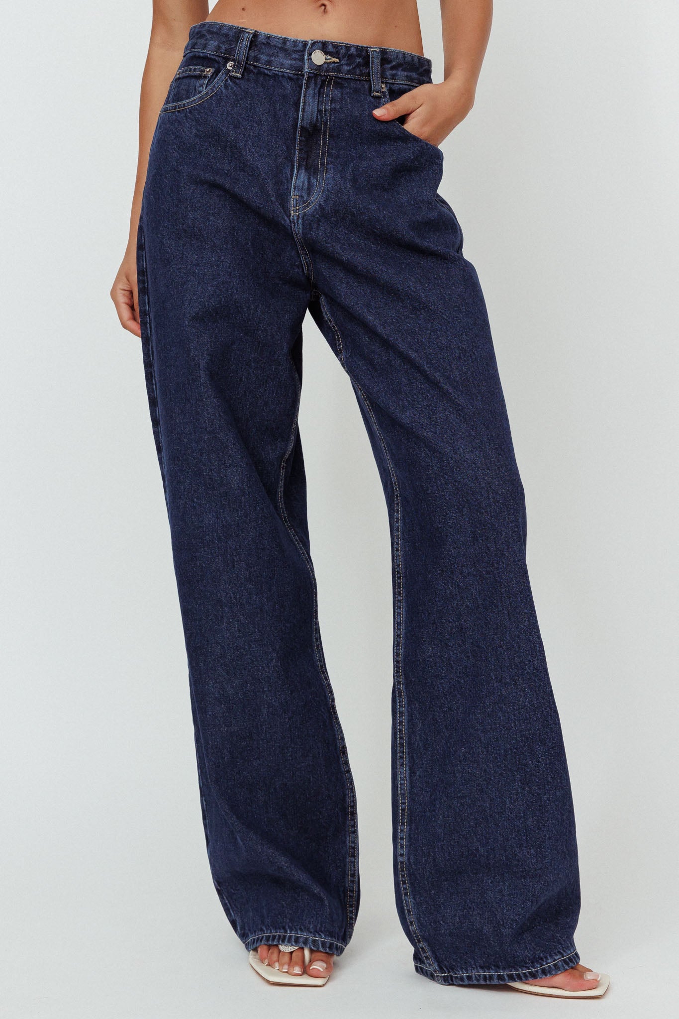Dr Denim Donna Baggy Jeans Pebble Dark Retro by Selfie Leslie Australia
