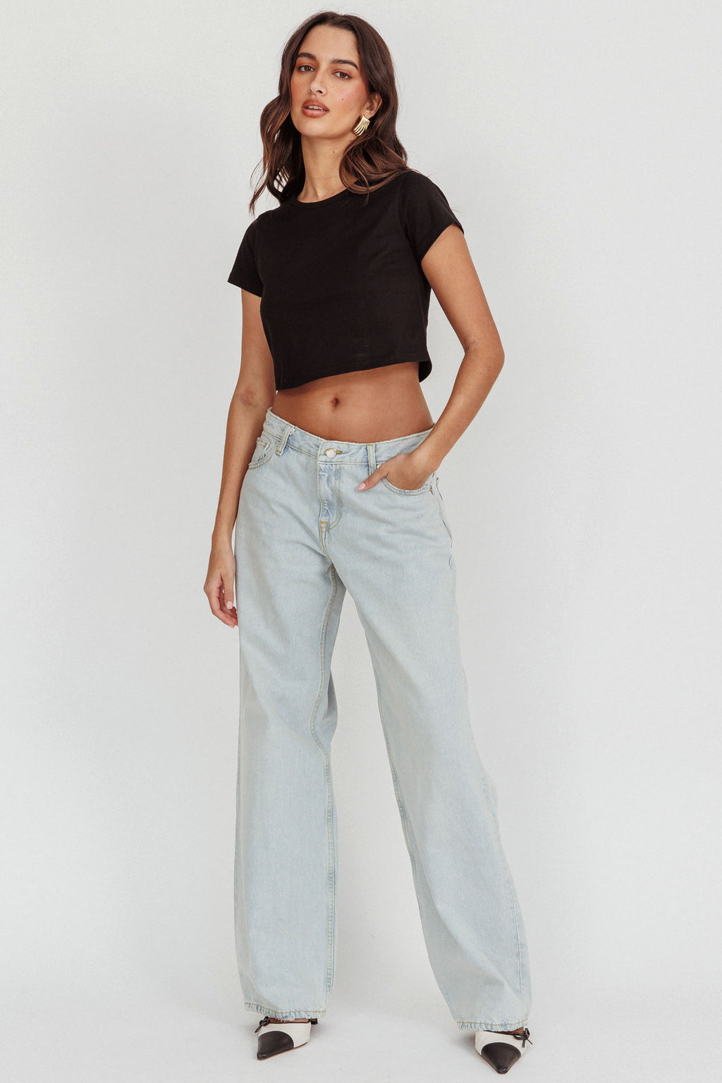 DR DENIM Hill Low Jeans Canyon Pale Worn by Selfie Leslie Australia