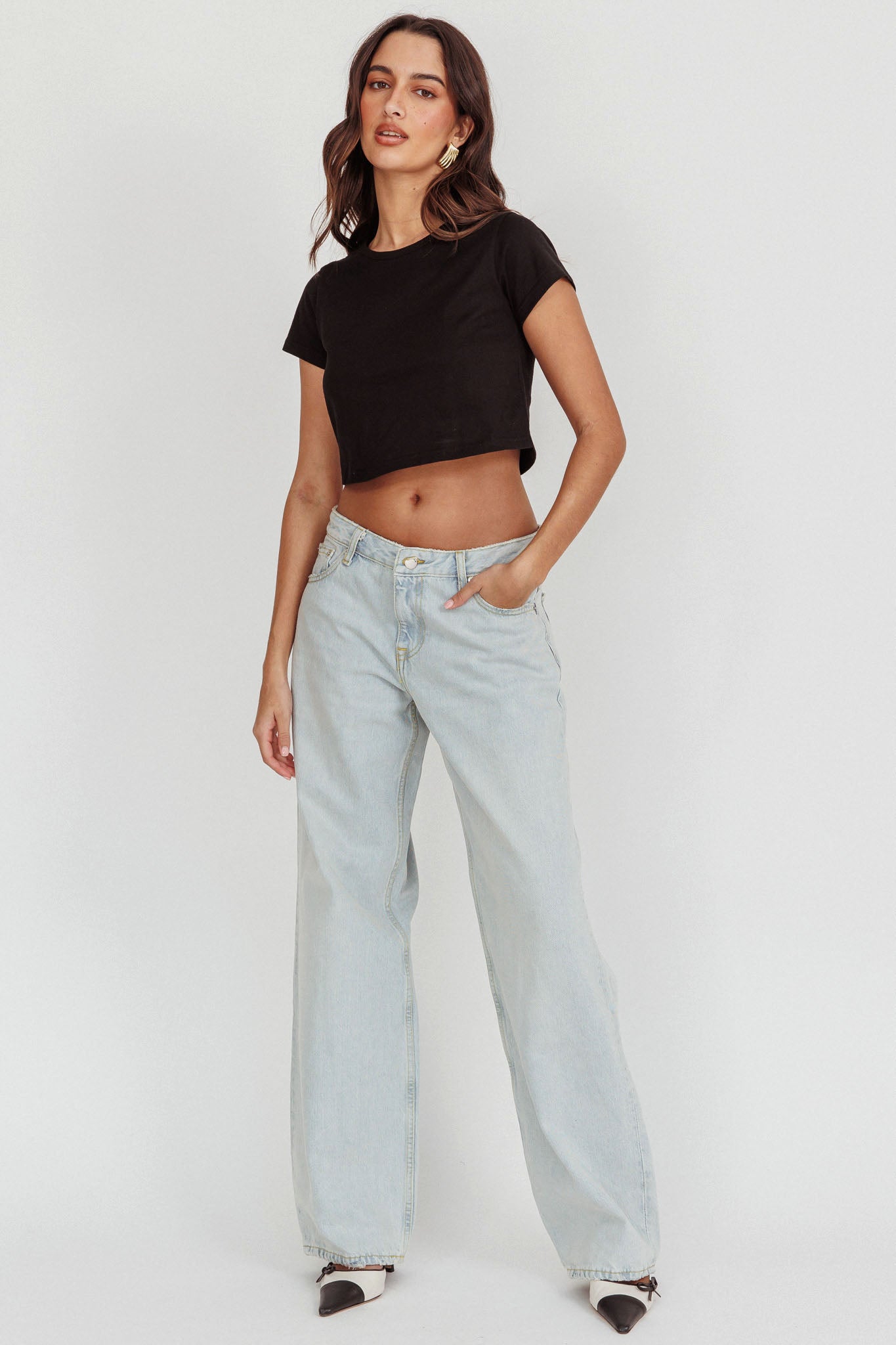 DR DENIM Hill Low Jeans Canyon Pale Worn by Selfie Leslie Australia