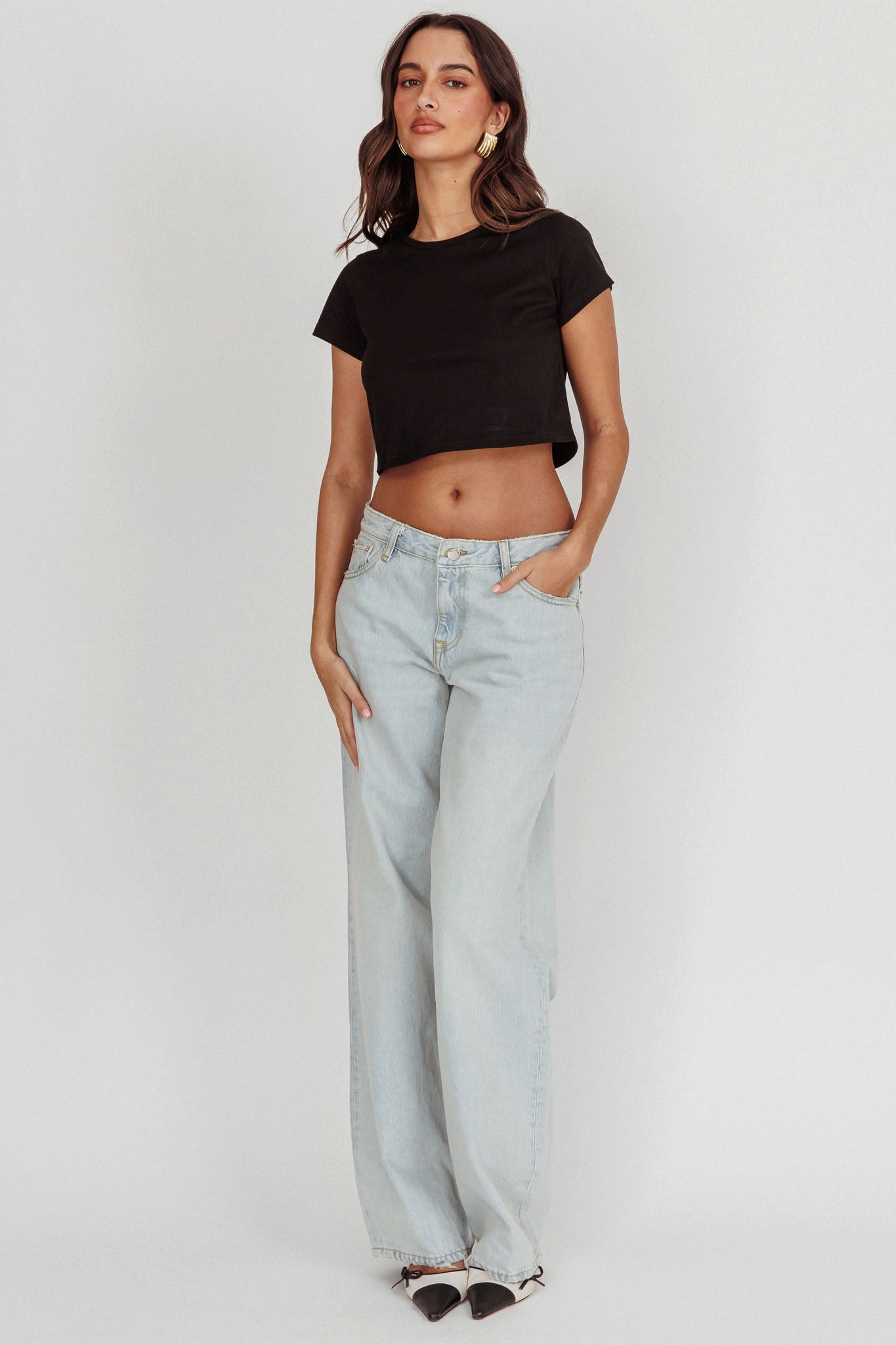 DR DENIM Hill Low Jeans Canyon Pale Worn by Selfie Leslie Australia