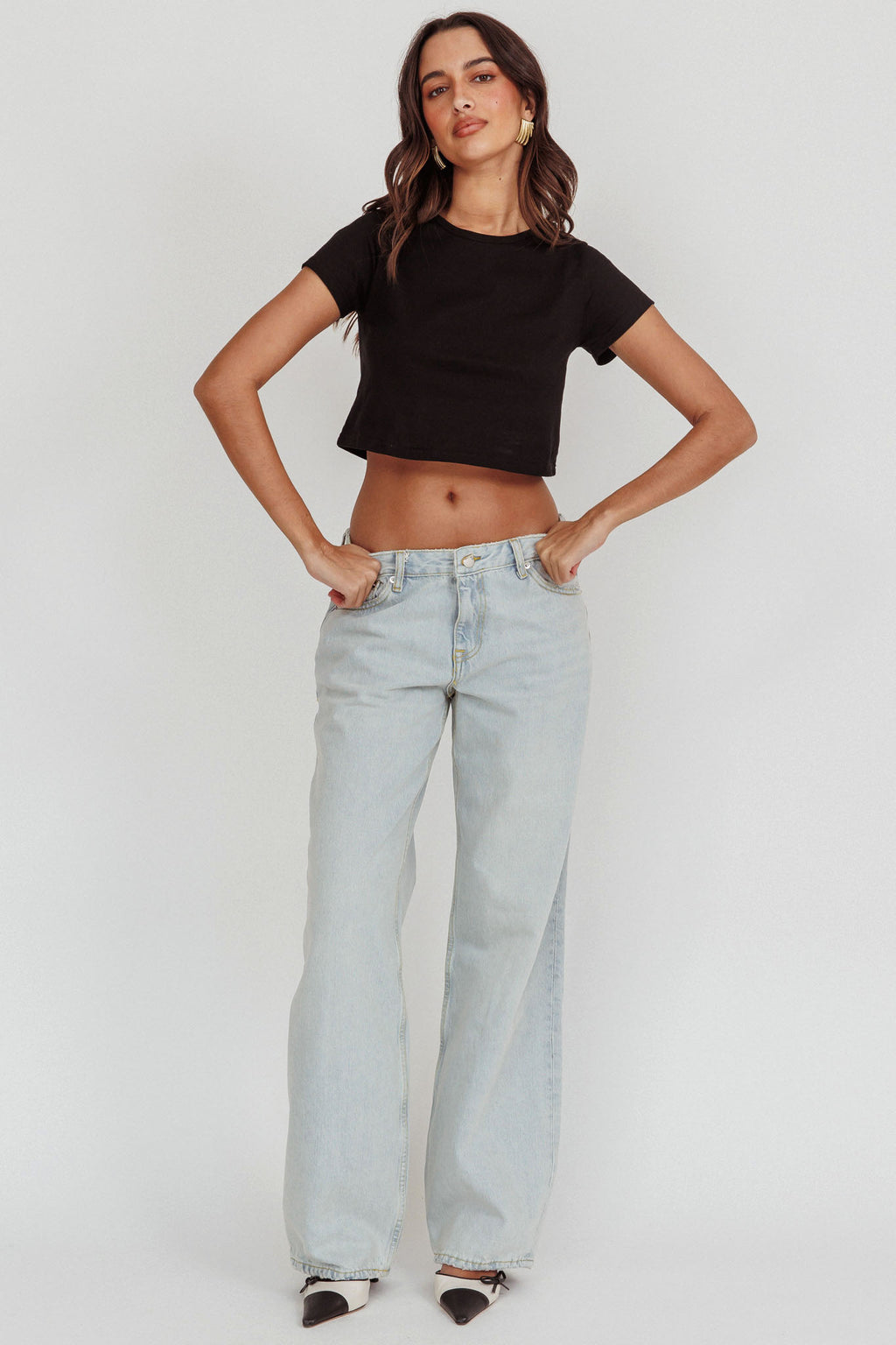 DR DENIM Hill Low Jeans Canyon Pale Worn by Selfie Leslie Australia