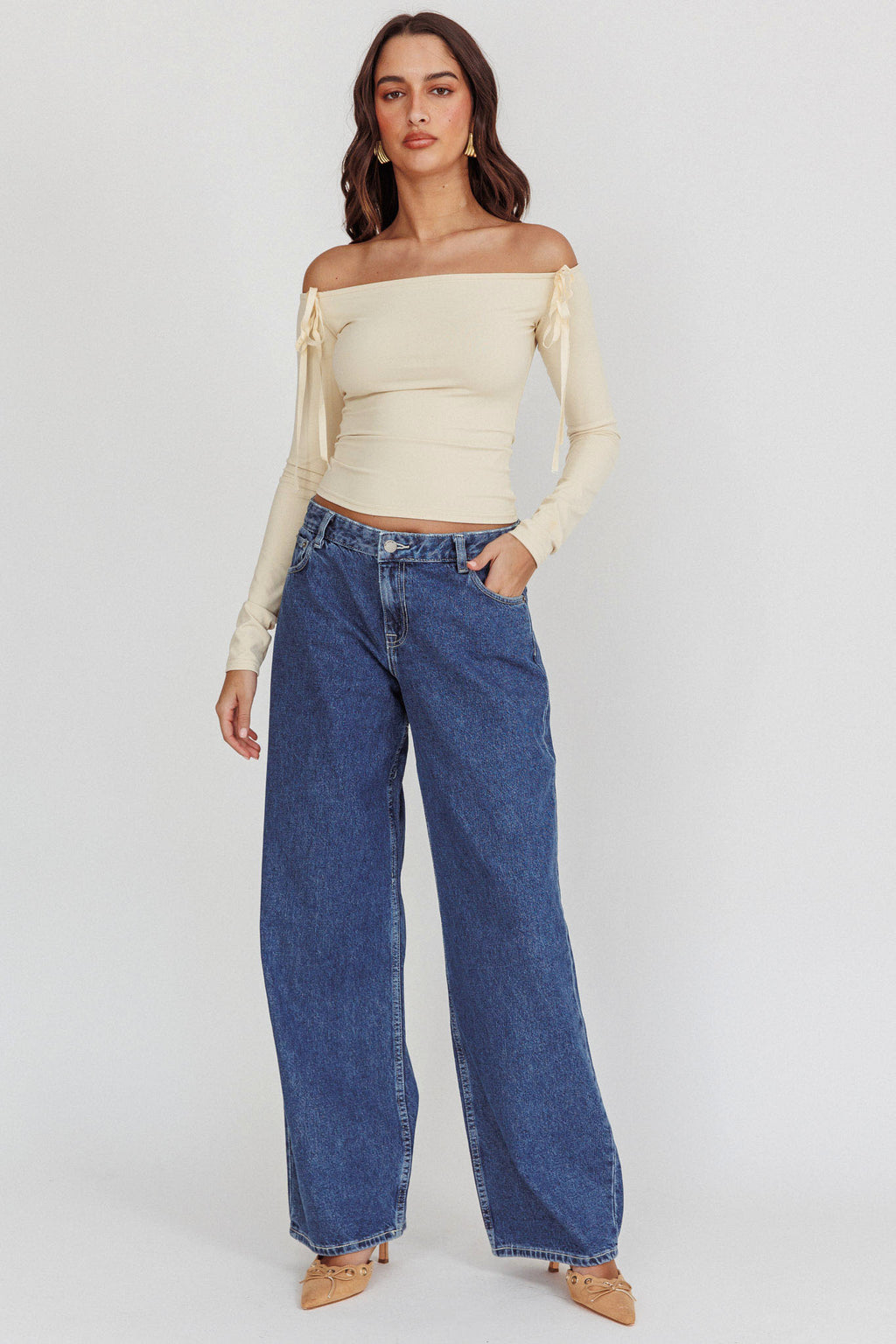 DR DENIM Hill Low Jeans Pebble Mid Stone by Selfie Leslie Australia