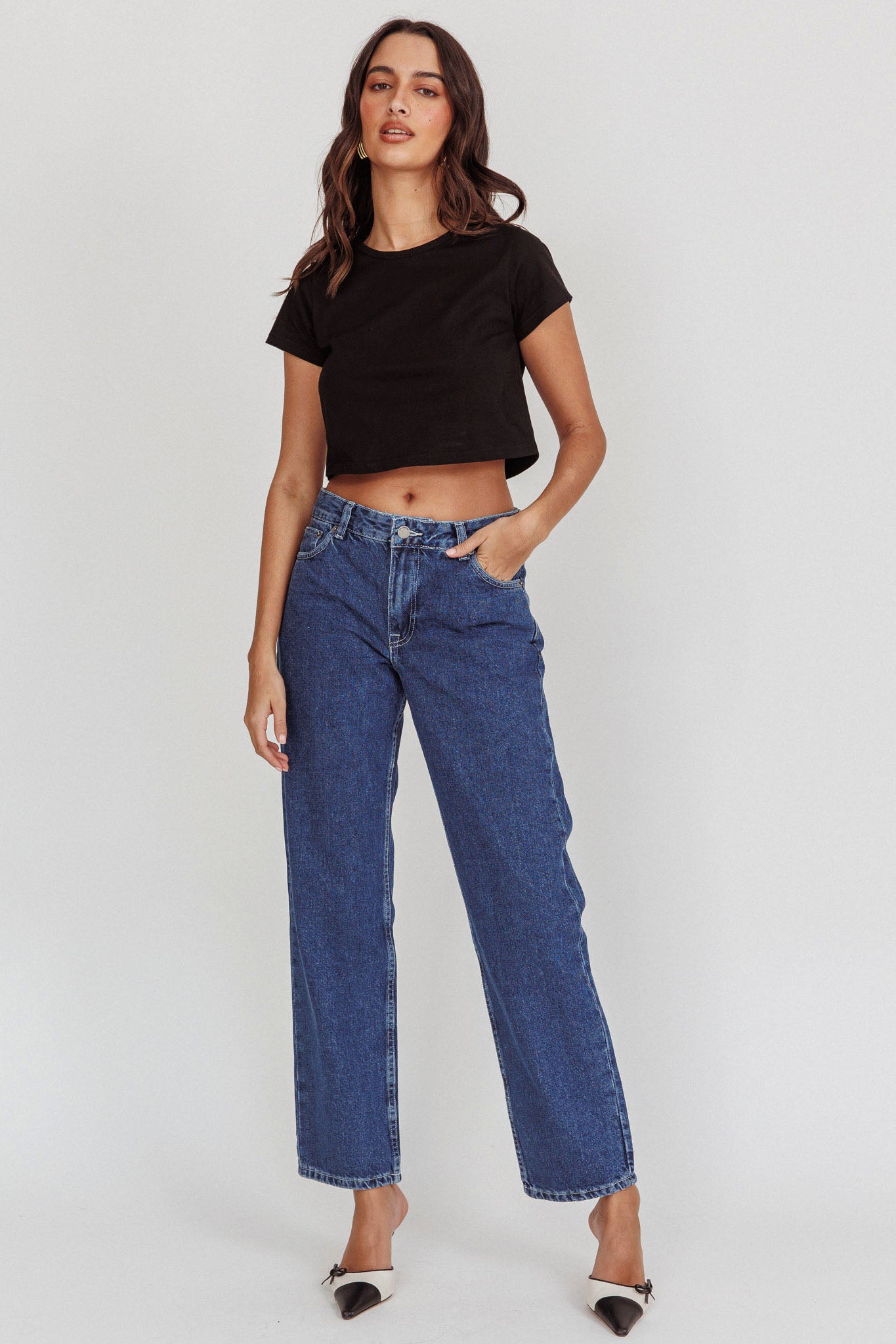 DR DENIM Arch Straight Jeans Pebble Mid Stone by Selfie Leslie Australia